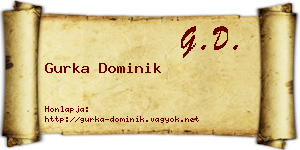 Gurka Dominik névjegykártya